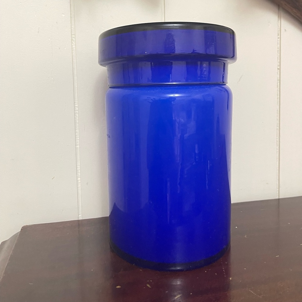 VTG antique hand blown cobalt blue VERY RARE apothecary jar